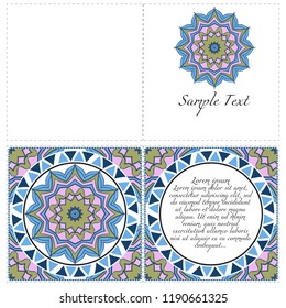 Hand painted texture background for invitation card. Wedding, postcards and business card templates. Vector illustration. The front and rear side