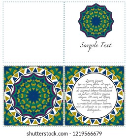 Hand painted texture background for invitation card. Wedding, postcards and business card templates. Vector illustration. The front and rear side
