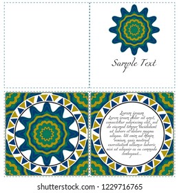 Hand painted texture background for invitation card. Wedding, postcards and business card templates. Vector illustration. The front and rear side