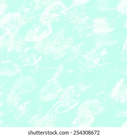 Hand painted textured seamless pattern in light blue tones. All objects are conveniently grouped  and are easily editable.