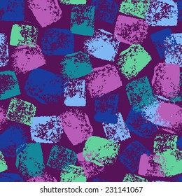Hand painted textured violet seamless pattern. All objects are conveniently grouped  and are easily editable.