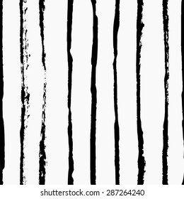 Hand painted thin brush strokes decorative texture. Seamless abstract monochrome repeat background.