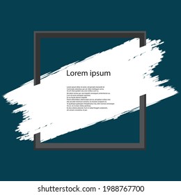 Hand painted universal ink background, brush stroke. Dirty artistic design element, frame for text. 