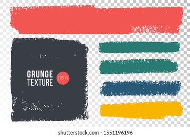 Hand painted various shapes for backdrops. Vector textured different color elements for designs. Simple textured backgrounds.