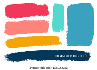 Hand painted various shapes for backdrops. Vector textured different color elements for designs. Simple textured backgrounds.