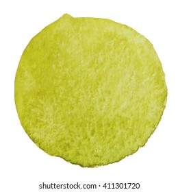 Hand painted vector green watercolor background.  Splash or stain. Watercolor vector circle