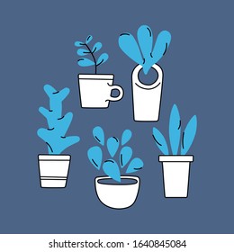 Hand painted vector illustration with plants. Design for kitchen textiles, clothing and website