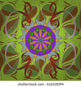 Hand painted vector mandala, colored on colorful background, indian peacock, indian pattern, colored mandala, mandala peacock.