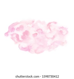 Hand painted vector pink watercolor texture isolated on the white background. Template for cards and invitations.