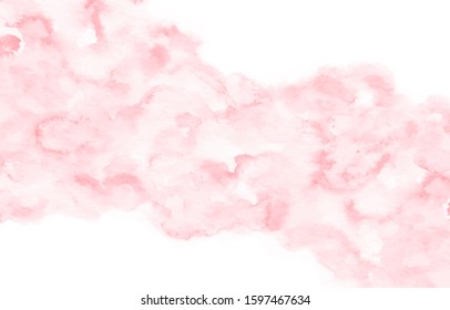 Hand painted vector watercolor texture. Pink abstract background with brush strokes.