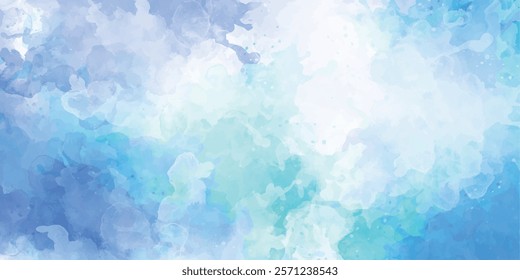 Hand painted watercolor abstract watercolor background Light Cyan Blue Watercolor Background 