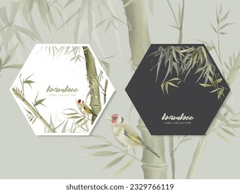 hand painted watercolor bamboo label collection