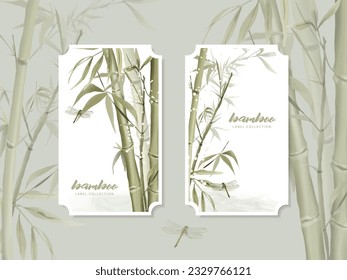 hand painted watercolor bamboo label collection