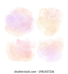 Hand painted watercolor brush strokes collection with pastel color Free Vector