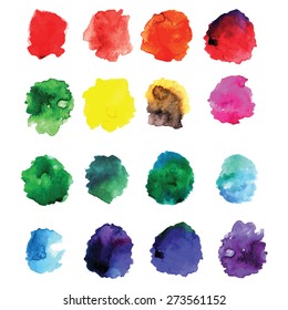 Hand painted watercolor circles. Vector illustration