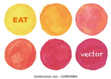 Hand painted watercolor circles,vector