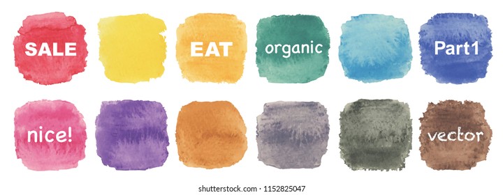 Hand painted watercolor circles,vector