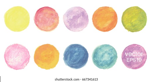 Hand painted watercolor circles,vector