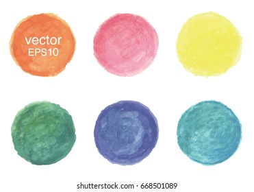 Hand painted watercolor circles,vector