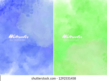 Hand painted watercolor clouds texture. Abstract watercolor background. Vector illustration