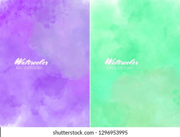 Hand painted watercolor clouds texture. Abstract watercolor background. Vector illustration