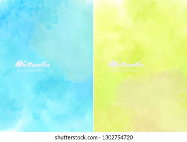 Hand painted watercolor clouds texture. Abstract watercolor background. Vector illustration