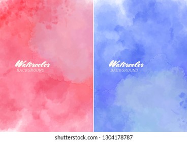Hand painted watercolor clouds texture. Abstract watercolor background. Vector illustration