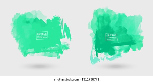 Hand painted watercolor elements set, abstract watercolor background, vector illustration