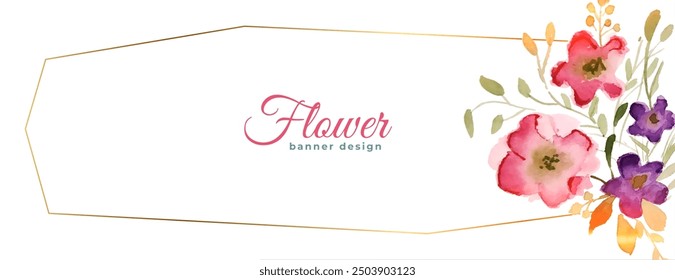 hand painted watercolor flora blossom banner for wedding decor vector