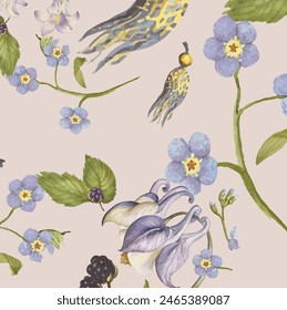 Hand painted watercolor floral background