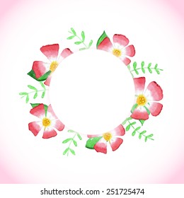 Hand painted watercolor floral vector background. Colorful aqua color illustration for your design. Vector valentine greeting card.