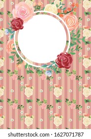 Hand painted watercolor flower background and frame illustration