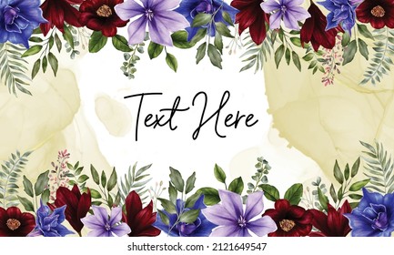 Hand painted watercolor flower background