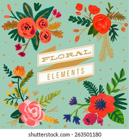 Hand Painted Watercolor Flower. Vector illustration.
