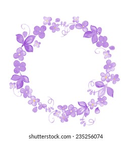 Hand painted Watercolor flowers wreath