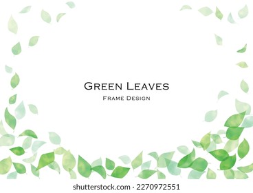 Hand painted, watercolor fresh green frame, background