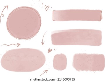 Hand painted watercolor grunge pencil set of creative illustrations ideal for print, graphic design, collage, stickers, web, logo, social media, scrap booking and other creative projects.