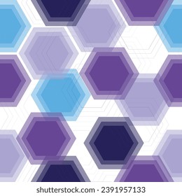 Hand painted watercolor hexagon honeycomb allover seamless pattern Cute geometric seamless pattern.