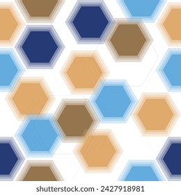 Hand painted watercolor hexagon honeycomb allover seamless pattern  Fresco for interior printing, Wallpapers. Mural art.