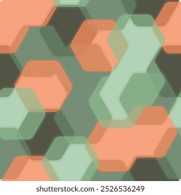 Hand painted watercolor hexagon honeycomb allover seamless pattern  Geometric pattern.
