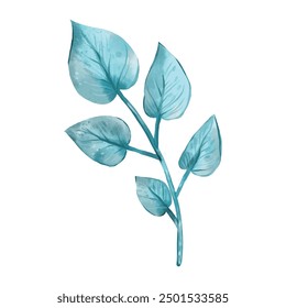 Hand painted watercolor leave illustration.