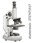 Hand painted watercolor microscope isolated