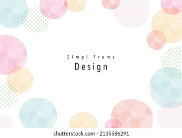 Hand painted watercolor simple frame design