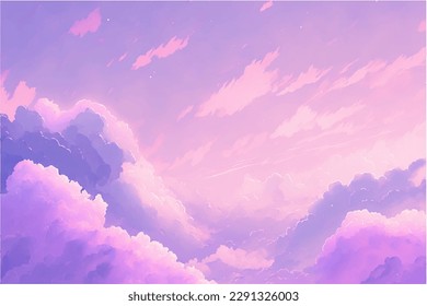 Hand painted watercolor sky abstract cloud background with a pastel colored