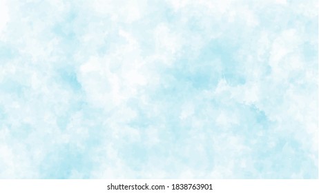 Hand painted watercolor sky and clouds, abstract watercolor background, vector illustration