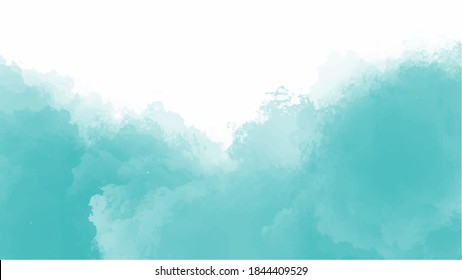 Hand painted watercolor sky and clouds, abstract watercolor background, vector illustration