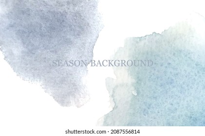 Hand painted watercolor sky and clouds. Artistic modern background. Gray-blue background. Abstract backdrop.