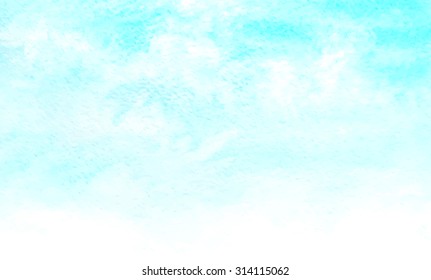 Hand painted watercolor sky and clouds, abstract watercolor background, vector illustration