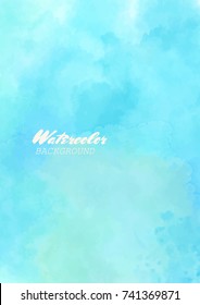 Hand painted watercolor sky and clouds. Abstract watercolor background. Vector illustration