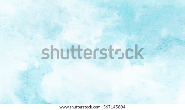 Hand painted watercolor sky and\
clouds, abstract watercolor background, vector\
illustration